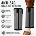 Fly Boots for Horses Set of 4 - Breathable Mesh Equine Leg Protection,Anti-Sag Stay-On Horse Fly Boots,Reduces Stomping 