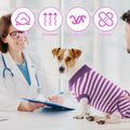QUEARN 2 Packs Breathable Cotton Dog Recovery Suit for After Neuter Spay Abdominal Wounds Protector, Professional Anti-Licking Onesies for Male Female Pets Surgery Bandages, XL Purple & Pink Stripes