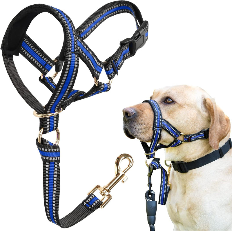 BARKLESS Muzzle Leash for Heavy Pullers, No Pull Stylish Head Halter