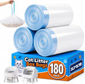 180 Count Automatic Cat Litter Box Liners, Drawstring Waste Bags