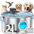 3.4Gal Wireless Automatic Dog Water Fountain for Large Dogs，12L Stainless Steel 3 Modes Dog Fountain Water Bowl Dispenser, Multi Large Pet Water Fountain Ultra Quiet & Multi-Filteration
