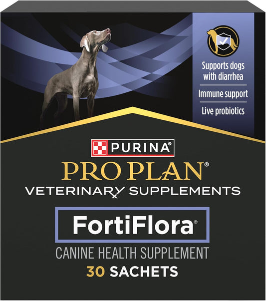 Purina Pro Plan Veterinary Supplements FortiFlora Daily Probiotics for Dogs, Helps Digestive Gut Health and Diarrhea - 30 ct. Box
