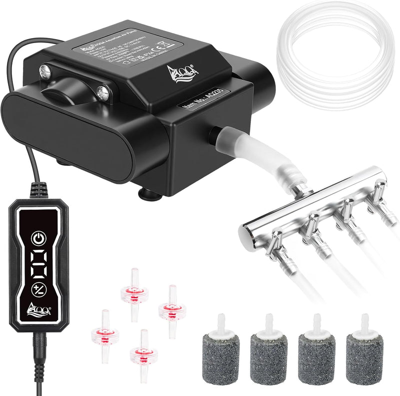 AQQA 10W Aquarium Air Pump with Controller, 10W/237GPH