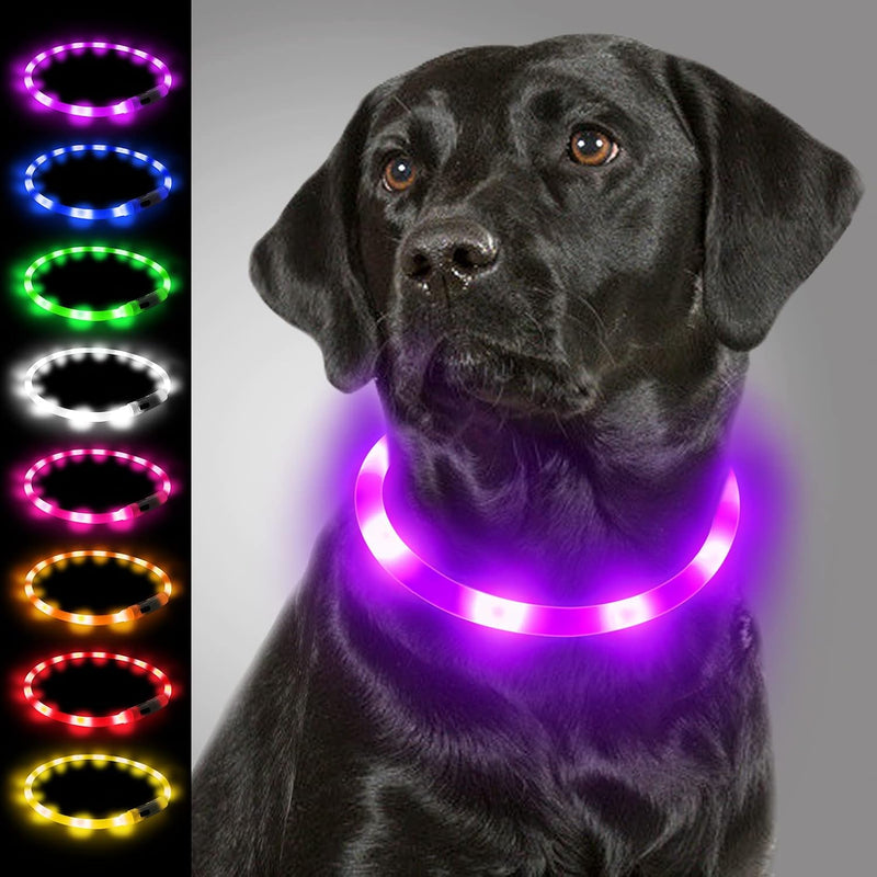 Joytale Light Up Dog Collar, LED Silicone Cut-to-Fit Rainproof