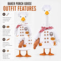 Funny Porch Goose Baker Outfit Chef Cosplay Costume for 23" Goose Statue