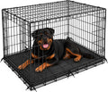 Chew Proof Dog Crate Pad with 8 Tie-Down Straps, Waterproof Dog Bed
