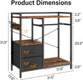 kepptory Dog Closet with Drawers & 4 Hooks, Freestanding Pet Garment Rack for Dog Clothes & Cat Accessories, Pet Supply 
