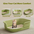 LoopTime Extra Large Cat Litter Box with High Sides,Cats Boxes for Indoor Cats,Cat Litter Pan for Kitty,Litter Box with Low Entry,Easy to Clean,Anti-Splashing,23.6" x15.7" x5.9" (Grey)