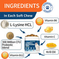 WONTECHMI L-Lysine Supplement for Cats, Cat Vitamins for Sneezing, Runny Nose, Cold, Immune Support, Eye Function and Respiratory Health, Natural Lysine Cat Treats (120 Chews, Tuna)