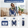 LOOBANI Foldable Dog Playpen with Cover: 1 Min Setup Pet Puppy Playpen Indoor, Sturdy Reinforced Steel/Iron Frame Dog Fence, Portable Whelping Box for Home Dog Cat Rabbit-43.3"x43.3"x27.1"│Patented