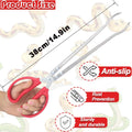 15 Inch Reptile Feeding Tongs, Extra Long Large Snake Feeding Tweezers, Curved or Straight Design Heavy Duty Stainless S