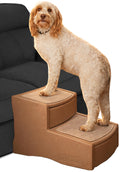Pet Gear Easy Step II Extra Wide Pet Stairs, 2 Step for Dogs/Cats up to 200 pounds, Removable/Washable Carpet, Easy Assembly (No Tools Required), Camel