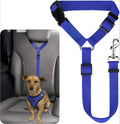 1pc Pet Dog Cat Seat Belts, Car Headrest Restraint Adjustable Safety Leads Vehicle Seatbelt Harness, Keep Your Pet Safe On The Road: Pet Car Safety Rope & Ring Dog Car Seat Belt(Blue)
