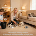 Bulk Disposable Cat Bowls Set (300 Pcs Cat Food Bowl liners + 2 Pcs Stainless Steel Pet Bowls) Disposable Pet Food Bowls for Puppy Kitten Small Dogs Cats Small Paper Bowls for Dry and Wet Food (White)