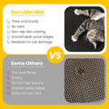 Cat Litter Mat Compact Size 23.6"x14.6" for Small Spaces, Upgrade Waterproof Leakproof Back Layer, Honeycomb Trapping Mat, Washable, Easy to Clean, Scatter Control Kitty Litter Matt, Black