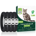 4 Pack Cat Flea Collars, Cat Flea and Tick Treatment, 32 Months Protection Flea and Tick Prevention for Cats, Waterproof Flea Collar for Cats, Black