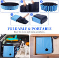 Eooqi Foldable Dog Pool, Portable Pet Bath Tub and Kiddie Swimming Pool, Collapsible Bathtub for Puppies, Small, Medium and Large Dogs, Cats and Kids, 32 x 8 in, Blue