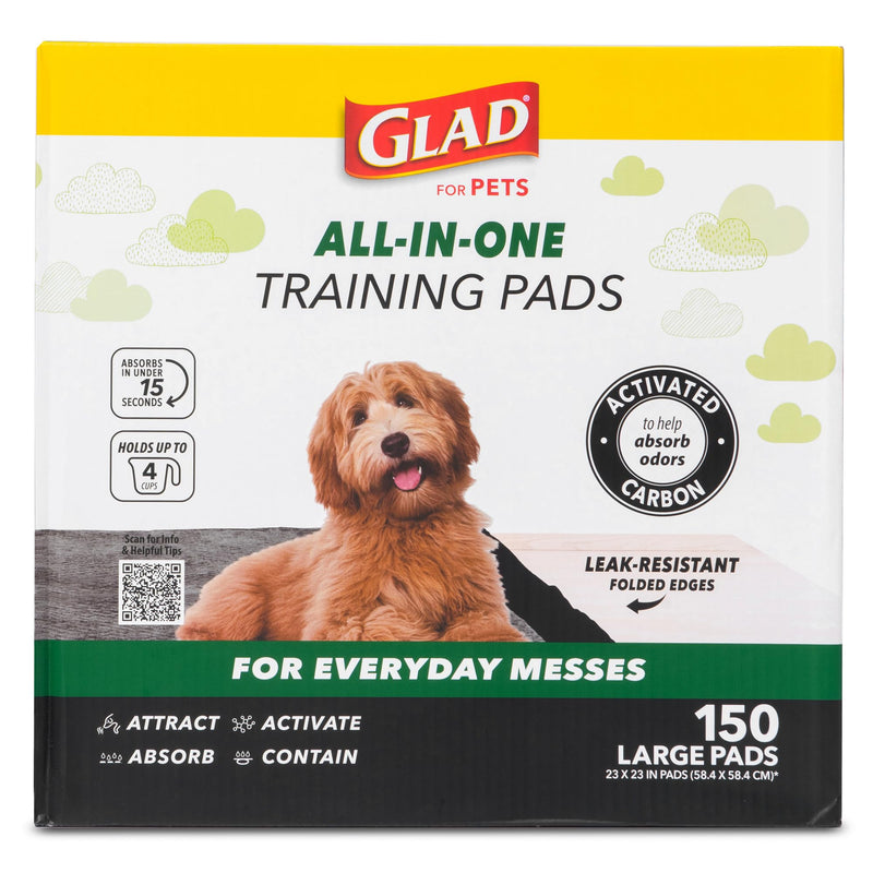 Glad for Pets Black Charcoal Puppy Pads - Super Absorbent Disposable Dog Pee Pads, Potty Training Pads, and Pet Supplies - Dog Pee Pads for Crate Training and Indoor Use 23
