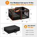 Pidipiti 20 x 14 x 14 Expandable car Travel Carrier for 1 Small-Medium cat,with a Portable Leakproof Litter Box