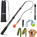 AmaCielo Flirt Pole for Dogs, Interactive Toys Tug-of-war for Pet, Durable Teaser Wand, Chase Toys with Rope Chewing Sticks, for Outdoor Exercise & Training