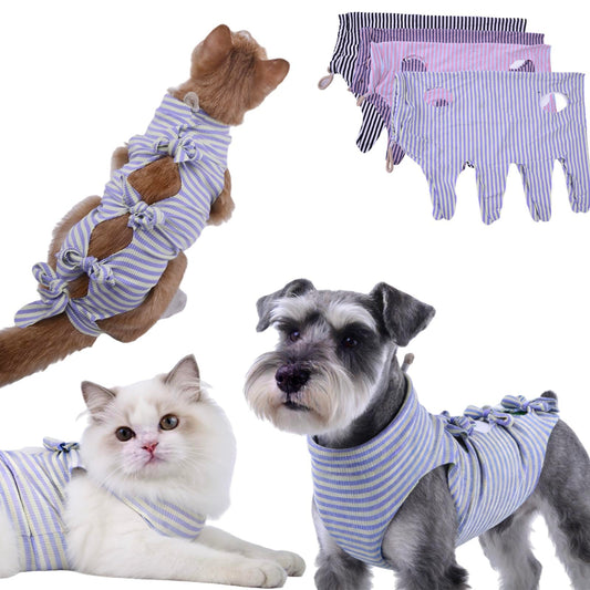 4 pcs Cat Surgery Recovery Suit, Dog Neuter Recovery Suit for Female Male Pets, Cat Onesie After Surgery Spay Neuter, Kitten Surgical Clothes, Bodysuit for Abdominal Wounds Skin Disease (Large)