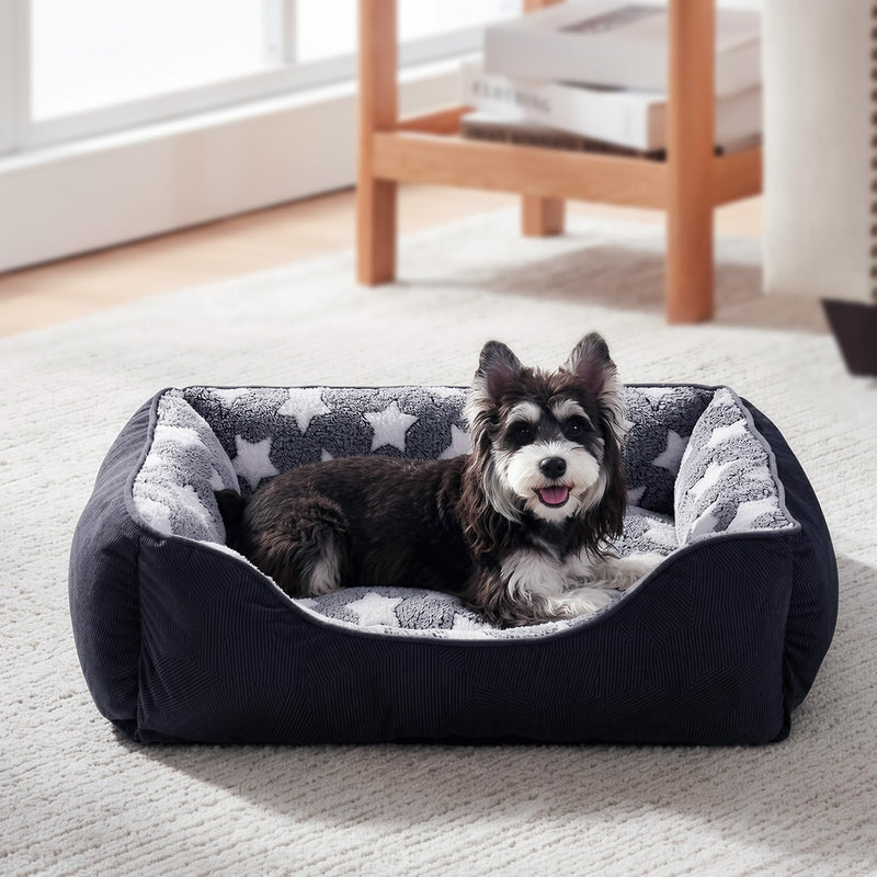 GASUR Small Dog Beds Small Size Dogs, Rectangle Washable Dog Bed, Orthopedic Dogs Sofa Bed, Pet Cuddler Anti-Slip Bottom, Soft Calming Sleeping Warming Puppy Bed (S (20