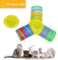 Bigladious 3 Way Cat Tunnel Collapsible Fun Pet Play Tube Toys for Cats, Kittens, Puppies & Rabbits - Portable Tunnel with Hanging Ball for Indoor Play, Hideout & Exercise