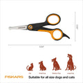 Fiskars Pet Grooming Detailing Scissors for Dogs & Cats, 5.5", Orange/Black