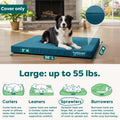 Furhaven Replacement Dog Bed Cover Water-Resistant Indoor/Outdoor Logo Print Oxford Polycanvas Mattress, Washable - Deep