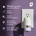BUDDYJOY Cat Calming Diffuser Refills – Long-Lasting 30-Day Formula, Cat Pheromones Calming Diffuser for Stress Relief, Relaxation, and Anxiety Reduction, Easy to Use – (2 Diffusers + 2 Refills)