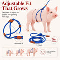 Pig Harness & Leash, Escape Prevention Adjustable Rope, All in One Design, All Life Stages Small to Medium Mini Pigs-5 F
