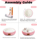 Zerbuger 20in Washable Cat Beds for Indoor Cats - Round Donut Pet Bed for Cats, Small Dogs, Puppy, Kitten - Anti-Slip Bottom, Calming Bed Gift - Pink