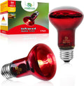 Infrared Reptile Heat Lamp Bulbs,2 PCS 50W Reptiles & Amphibians Infrared Basking Spot Lamp Bulb, Red Heat Emitter Light