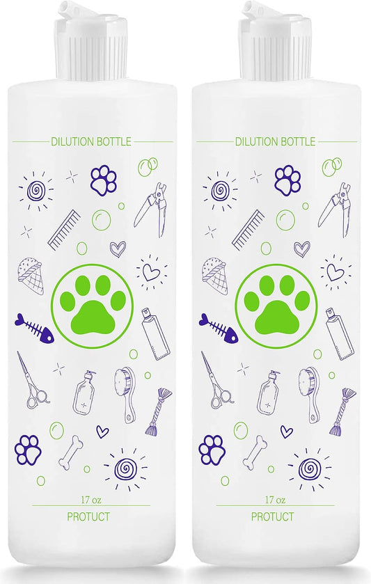 2 Pack Pet Shampoo Dilution Bottles, Specialties Mixing Bottle for Concentrated Dog Shampoo and Conditioner Grooms
