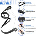 Strong Heavy Duty Dog Leash - 6ft Reflective Nylon Training Leash with Soft Padded Double Handle & Auto Lock Frog Clip - Safety Traffic Control for Large Medium Small Dogs No Pull Walk Black Black,6ft