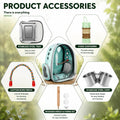 Rypet Bird Carrier Backpack Parrot Portable Breathable Bag Pet Bird Lightweight Travel Cage with Standing Perch and Stainless Steel Tray（Mint Green）