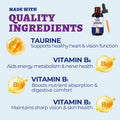 Wellix 4 oz (120 ML) Liquid Taurine Drops for Cats & Dogs, Cat & Dog Supplements & Vitamins for Heart & Vision & Immune Support, Large Bottle Taurine for Multi-Pet Households