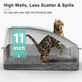 2 Pack Stainless Steel Litter Box | XL Enclosed Cat Litter Boxes with Lid for Big Cats and Multi-Cats | High Sided, Anti