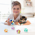 TUSATIY Interactive Cat Ball Toy,6pcs Fuzzy Kitty Balls with Bells,Cat Pom Pom Balls for Kittens to Keep Busy,Colorful C