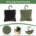 2Pcs Dog Treat Pouch, Dog Treat Pouches for Pet Training, Portable Auto Closing Dog Walking Bag with Carabiner for Puppy