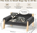 FAMIDGE Elevated Cat Couch Bed for Indoor Cats - Wooden Pet Sofa with Removable Washable Thick Cover Raised Kitty Lounge