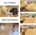 Migipaws Interactive Cat Ball Toy Set, Fun Tracker, Automatic Rolling Chase Ball with Fluffy Tail, A Small Mice, Rechargeable (White)
