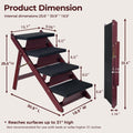 BRIKY Wooden Dog Stairs/Steps, Foldable 4 Steps
