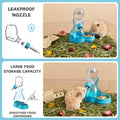2 in 1 Hamster Water Bottle No Drip with Large Capacity Automatic Food Dispenser Small Animal Feeder for Syrian Dwarf Ha