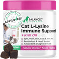 Balanced Breed L-Lysine Cats Immune Support Soft Chews Made in USA Vet-Pharmacist Approved Seasonal Allergy Relief Cat Vitamins Indoor Cats Supplements Krill Oil Asthma Relief Cat Lysine Treats NonGMO