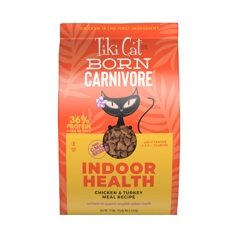 Tiki Cat Born Carnivore Indoor Health Dry Cat Food, Chicken & Turkey Meal, 12 lbs. Bag