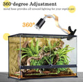 LUCKY HERP Reptile Heat Lamp with Clamp, Aquarium Turtle Tank Basking Light with 360° Rotatable Timing & Dimming and 2 P