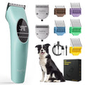 AngFan Professional Dog Clippers for Grooming Thick Coats, Heavy Duty High Power Pet Hair Clippers with 5-Speed 7200RPM, Cordless Dog Grooming Kit with Durable Metal Guide Combs & 4.5H Long Runtime