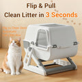 Semi-Automatic Sifting Cat Litter Box,Enclosed,No Electricity,Easy Clean