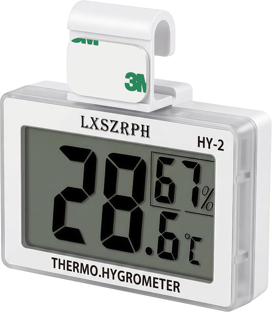 Reptile Hygrometer Thermometer, Digital Amphibian Hygrometer Thermometer with Hook Temperature Humidity Meter Gauge for 